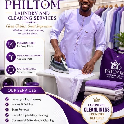 PHILTOM LAUNDRY AND CLEANING SERVICE logo